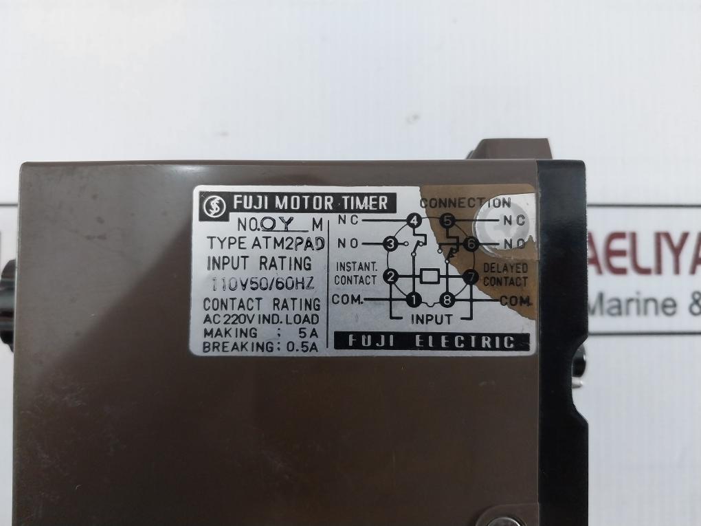 Fuji Electric Atm2Pad Motor Timer 110V 50/60Hz Ac 220V 5A 0.5A 0-70 Sec 50Hz