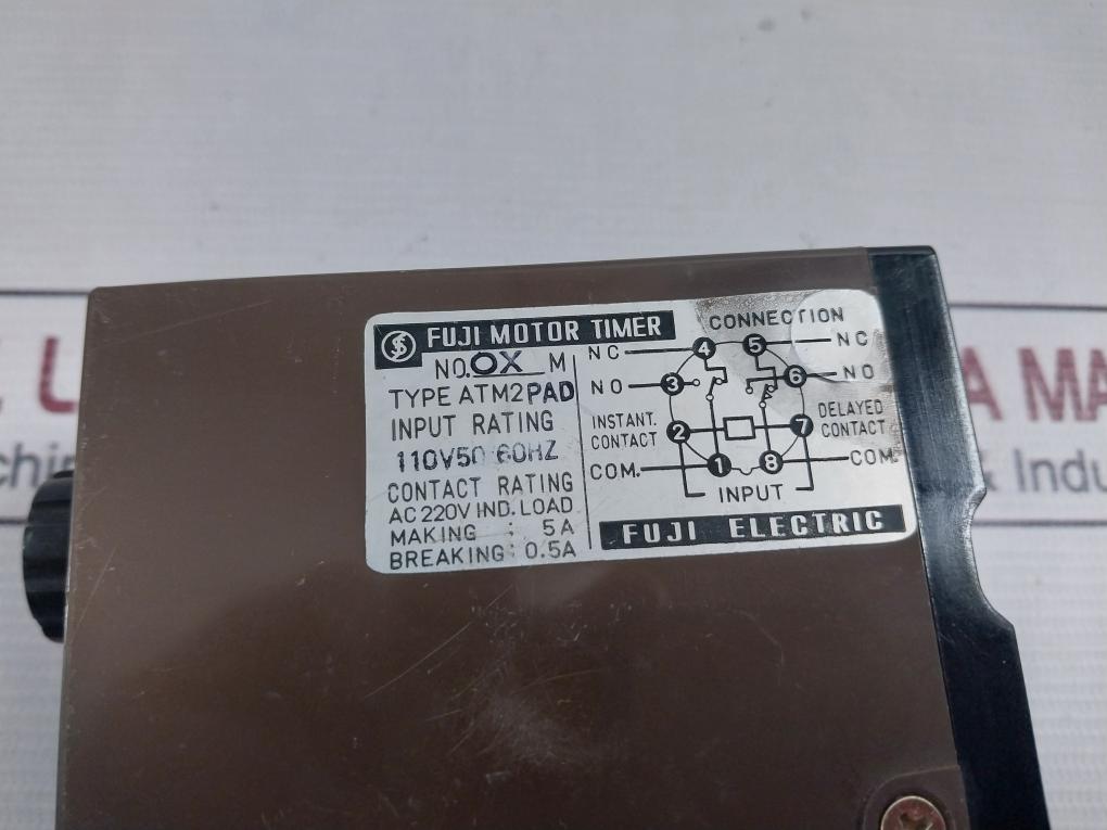 Fuji Electric Atm2Pad Motor Timer Input Rating 110V 50/60Hz 0.5A