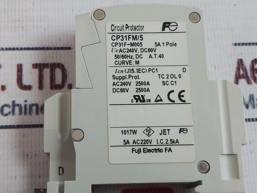 Lot of 4X Fuji Electric Cp31fm/5 Circuit Protector Ac240v 50/60hz
