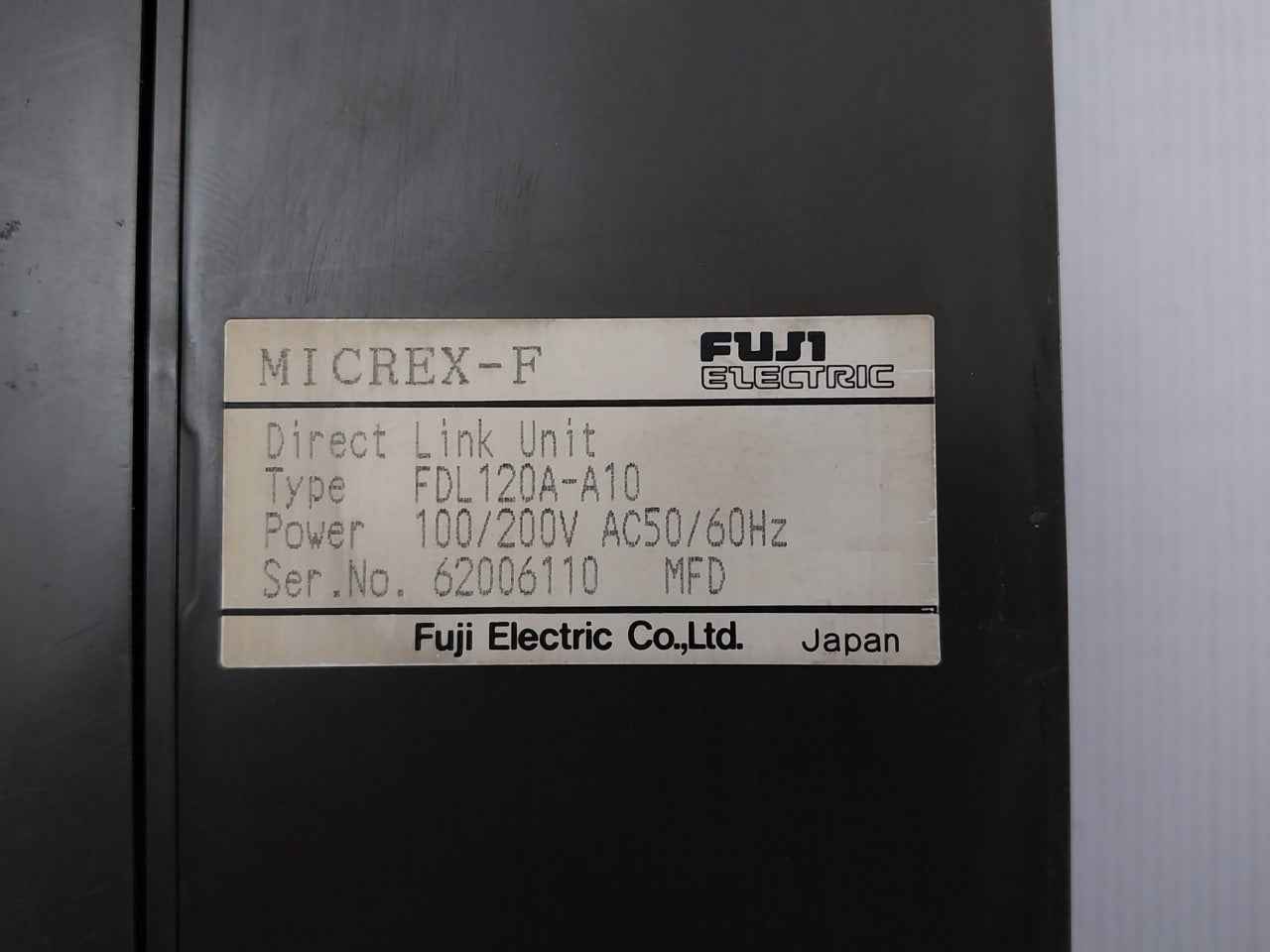 Fuji Electric Fdl120A Programmable Logic Controller Micrex-f 100/200V Ac 50/60Hz