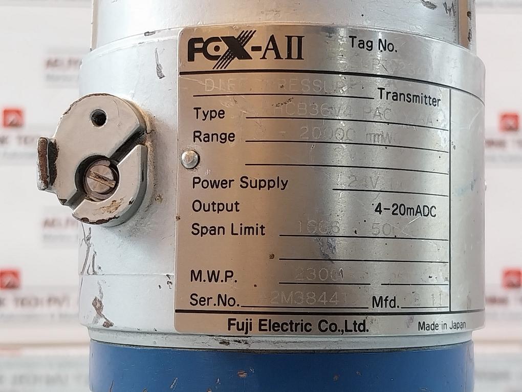 Fuji Electric Fhcb36V4-pacyy-aa Diff. Pressure Transmitter 0-20000 Mmwc