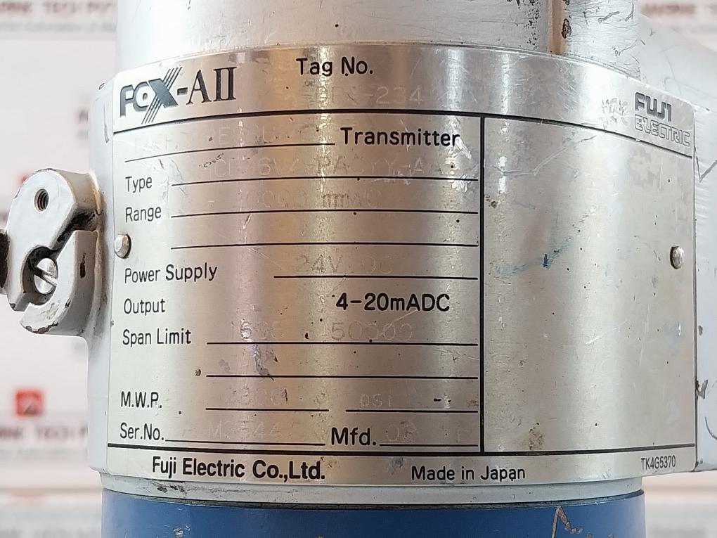 Fuji Electric Fhcb36V4-pacyy-aa Diff. Pressure Transmitter 0-20000 Mmwc