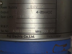 Fuji Electric Fhgb03v4-pacyy-aa Gauge Pressure Transmitter 24vdc