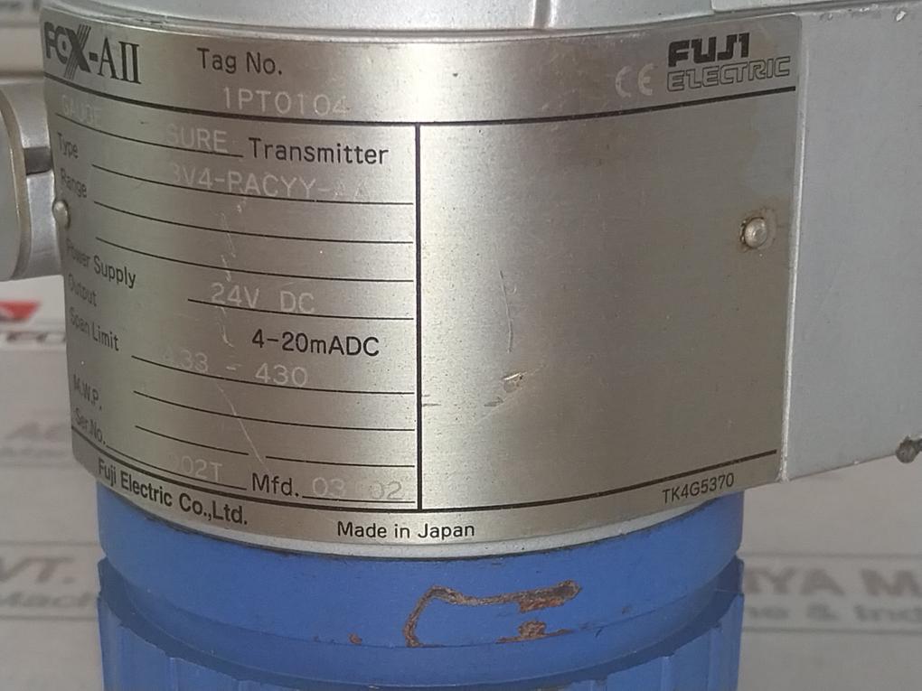 Fuji Electric Fhgb03v4-pacyy-aa Gauge Pressure Transmitter 24vdc