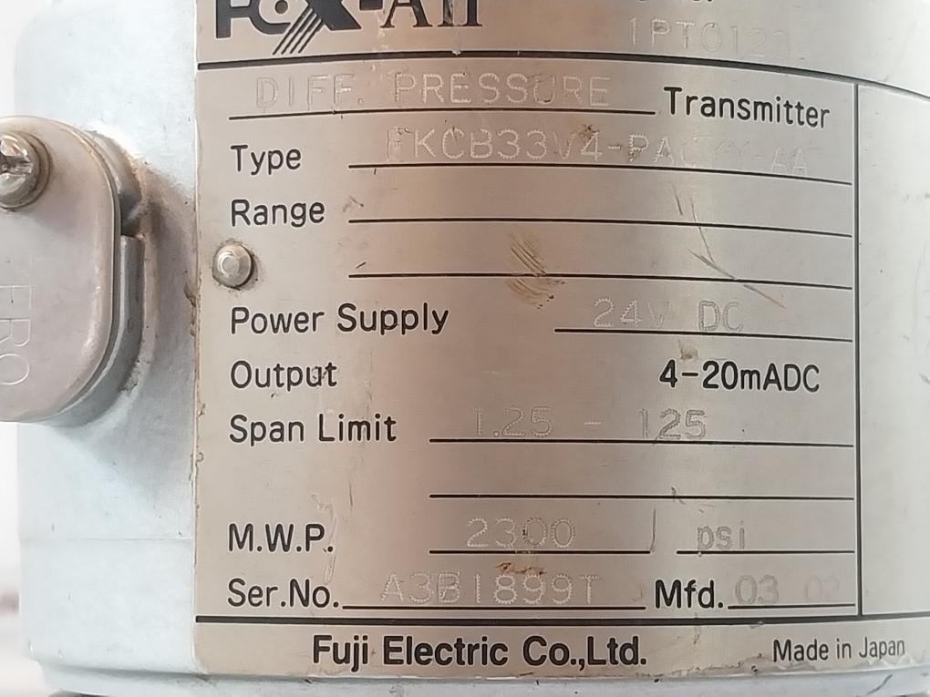 Fuji Electric Fkcb33V4-pacyy-aa Diff. Pressure Transmitter 2Ex7195