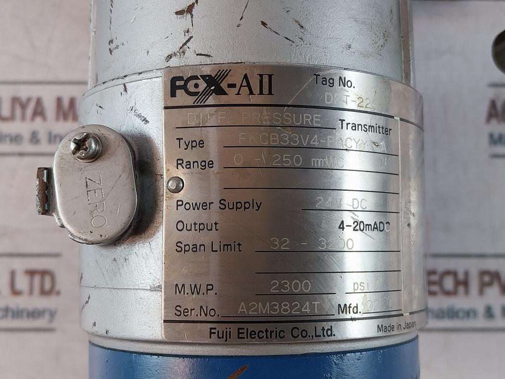 Fuji Electric Fkcb33V4-pacyy-aa Differential Pressure Transmitter 2300 Psi