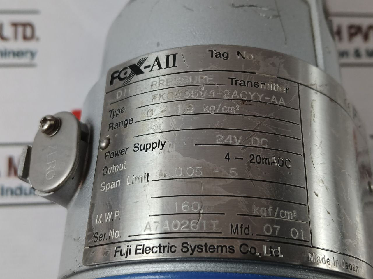 Fuji Electric Fkcb36V4-2Acyy-aa Pressure Transmitter 24V