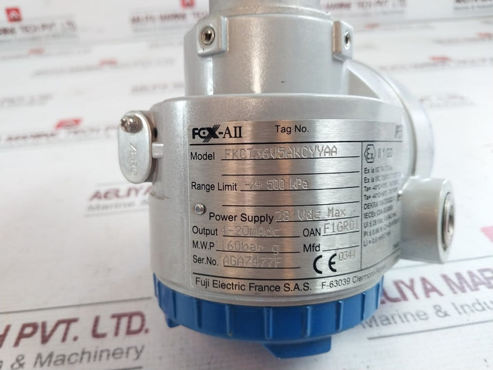 Fuji Electric Fkct36V5Akcyyaa Pressure Transmitter 4-20Madc 338J088 Fkct36V5