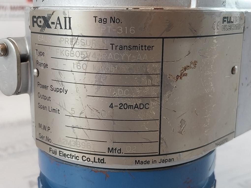 Fuji Electric Fkgb05V4-pacyy-aa Gauge Pressure Transmitter