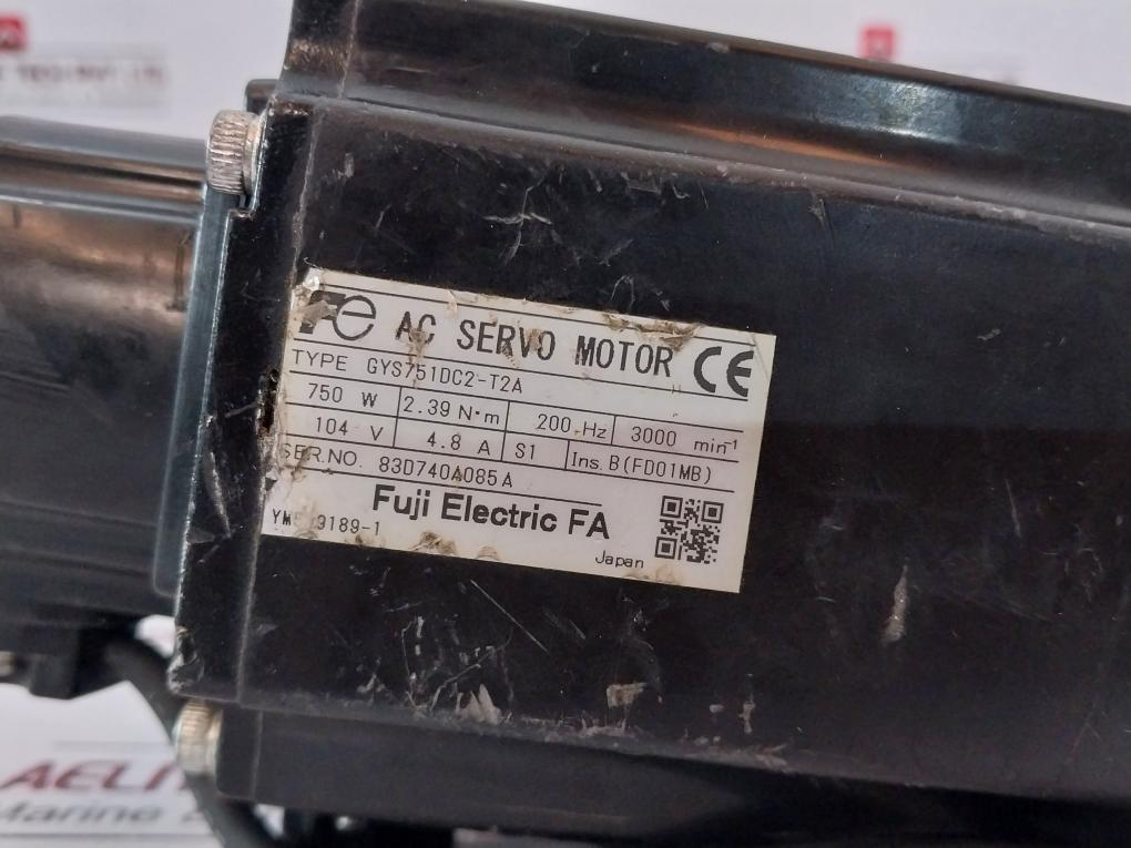 Fuji Electric Gys751dc2-t2a Servo Motor 750w 200hz 4.8a