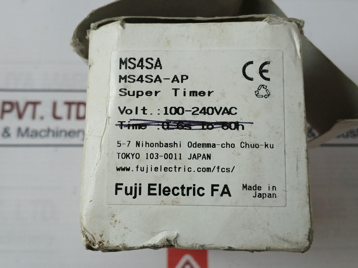 Fuji Electric Ms4Sa-ap Miniature Size Super Timer Module 100–240V Ac 50/60Hz