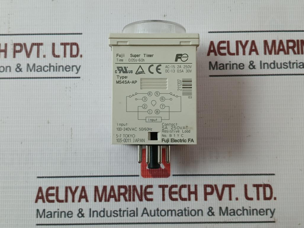 Fuji Electric Ms4Sa-ap Miniature Size Super Timer Module 100–240V Ac 50/60Hz
