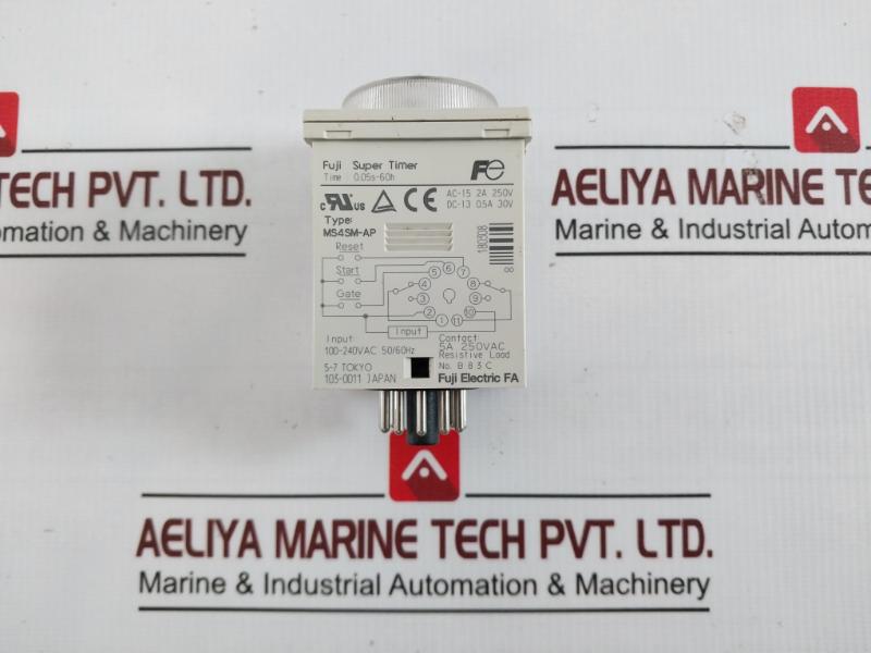 Fuji Electric Ms4Sm-ap Multi-functional Timer Relay With Base 100–240Vac 50/60Hz