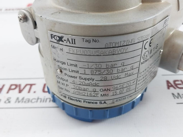 Fuji Electric Pressure Transmitter Fkpv03V5Akaby0Y, 28Vdc 1 875/30 Bar G