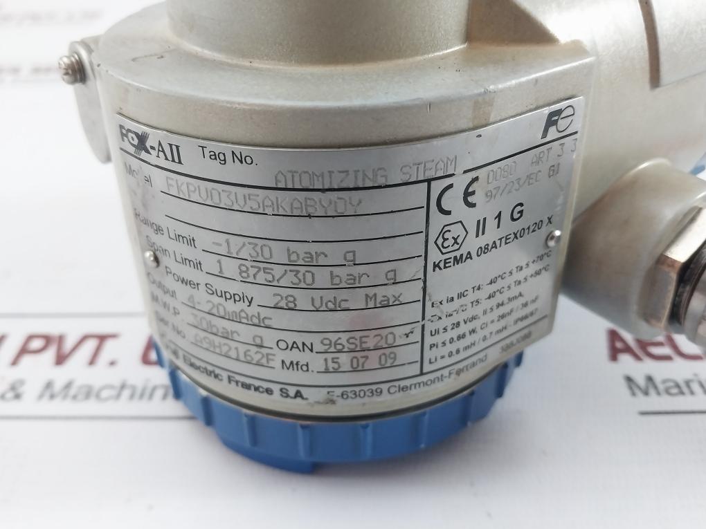 Fuji Electric Pressure Transmitter Fkpv03V5Akaby0Y, 28Vdc 1 875/30 Bar G