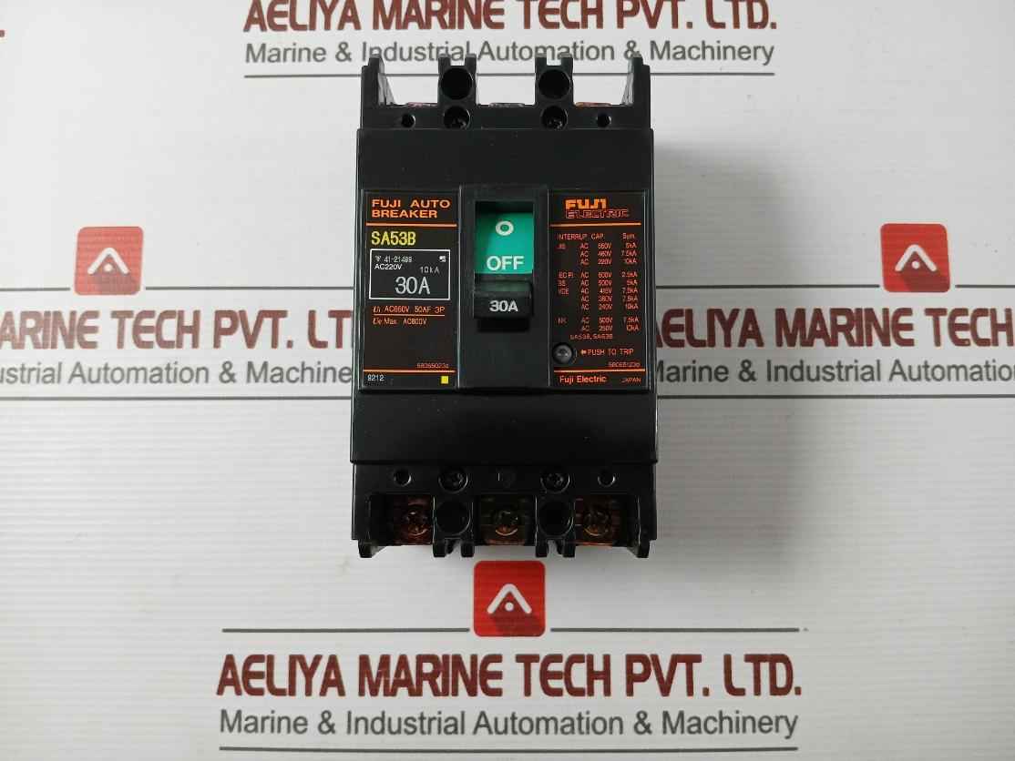 Fuji Electric Sa53B Molded Case Circuit Breaker 3-pole