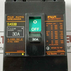 Fuji Electric Sa53B Molded Case Circuit Breaker 3-pole