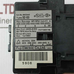 Fuji Electric Sc-03 Magnetic Contactor 11A 380–440Vac