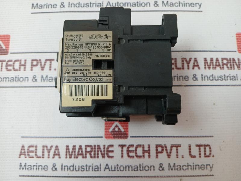 Fuji Electric Sc-0 [13] Magnetic Contactor 4Nc0F0 100-110V 60Hz 32A Auxiliary