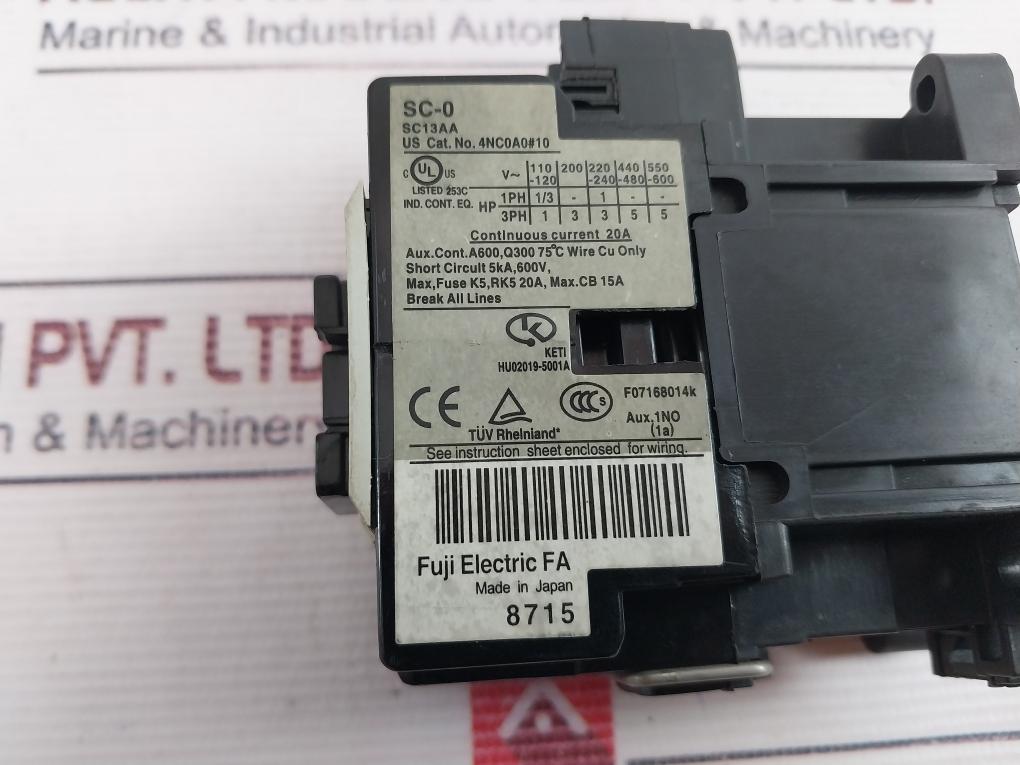 Fuji Electric Sc-0 [13] Magnetic Contactor 50/60Hz 690V