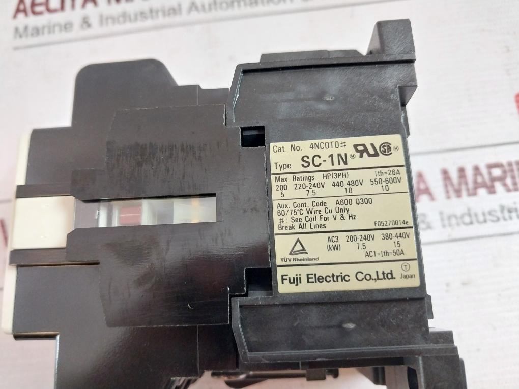 Fuji Electric Sc-1N [26] Magnetic Contactor 4Nc0T0 10206 50A 26A 200-220V 60Hz
