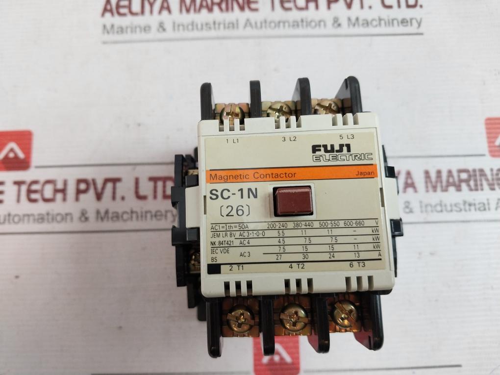Fuji Electric Sc-1N [26] Magnetic Contactor 4Nc0T0 10206 50A 26A 200-220V 60Hz