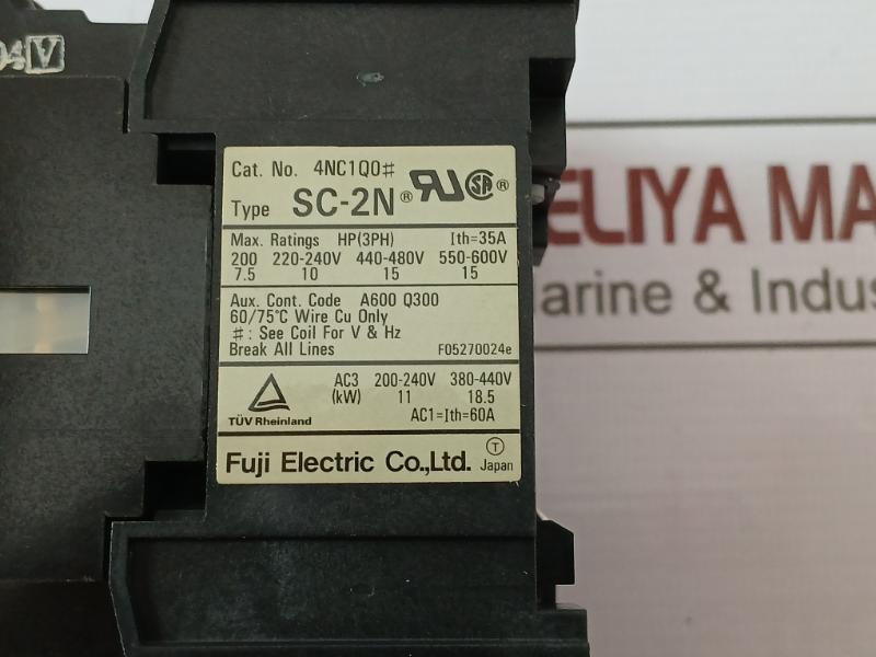 Fuji Electric Sc-2N Magnetic Contactor 4Nc1Q0 60A 100V 50Hz 100-110V 60Hz