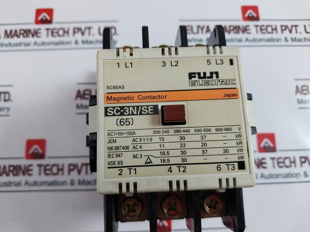 Fuji Electric Sc-3N/Se (65) Magnetic Contactor 882207A, 100A 24-25V 50/60Hz