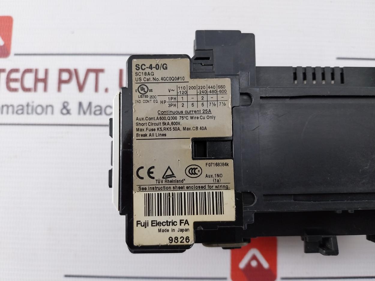 Fuji Electric Sc-4-0/G [18] Magnetic Contactor Gb 14048.4, 690V 25A Dc24V