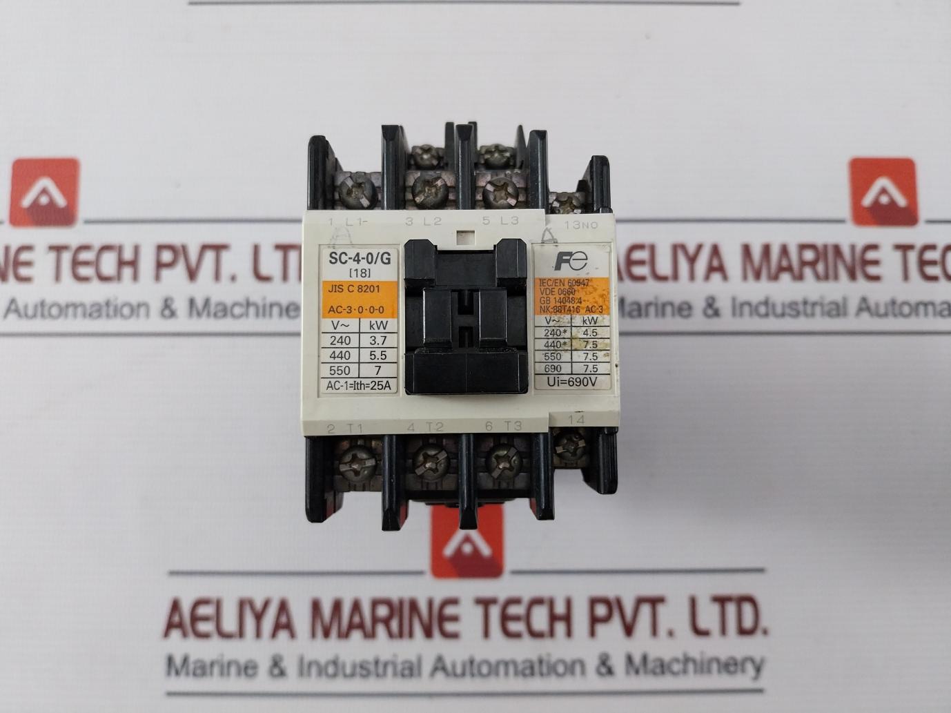 Fuji Electric Sc-4-0/G [18] Magnetic Contactor Gb 14048.4, 690V 25A Dc24V