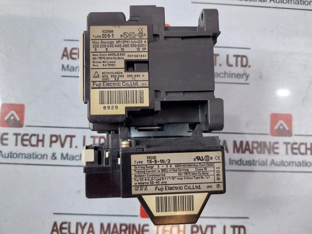 Fuji Electric Sc-5-1 [19] Magnetic Contactor W/ Thermal Overload Relay Tr-5-1N/3