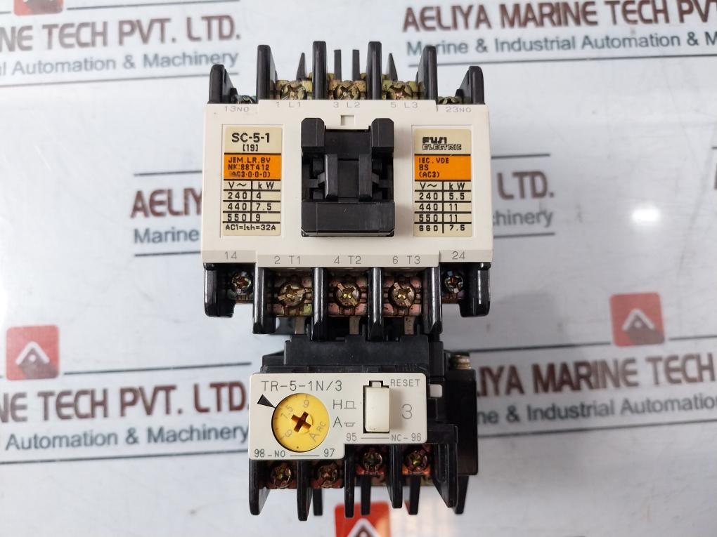 Fuji Electric Sc-5-1 [19] Magnetic Contactor W/ Thermal Overload Relay Tr-5-1N/3