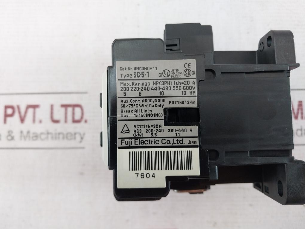 Fuji Electric Sc-5-1 [19] Magnetic Contactor 32A 3P 1No 1Nc Ac220V