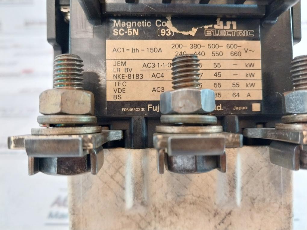 Fuji Electric Sc-5N [93] Magnetic Contactor 150A 100-127V 50/60Hz
