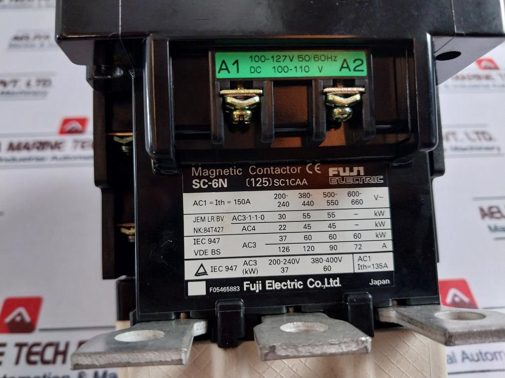 Fuji Electric Sc-6N [125] Magnetic Contactor 150A 100-127V 50/60Hz