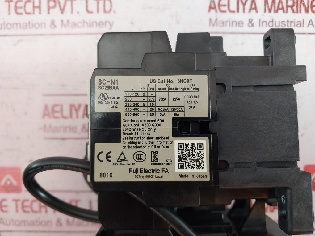 Fuji Electric Sc-n1 [26] Magnetic Switch Sc25Baa 3Nc0T 50A 1000V 690V