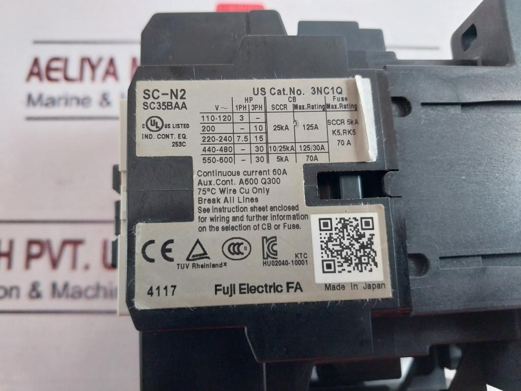 Fuji Electric Sc-n2 [35] Contactor 60A 100-110V 50 Hz