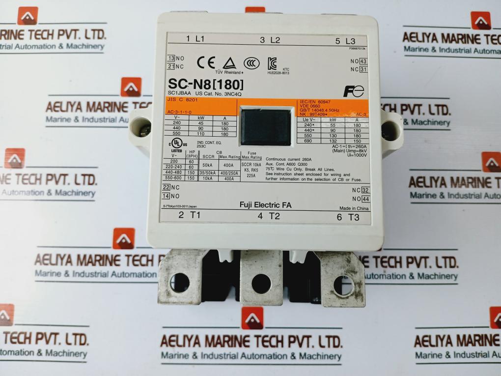 Fuji Electric Sc-n8 [180], Sc1Jbaa Magnetic Contactor 260A 380-450V 50-60Hz