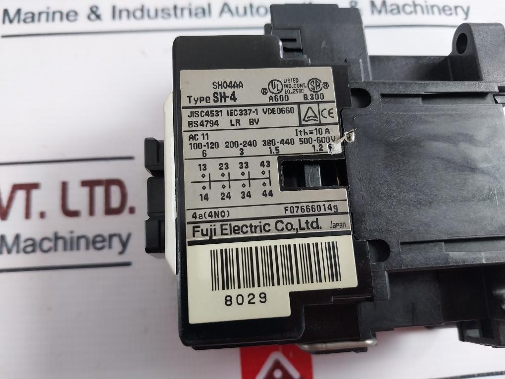 Fuji Electric SH-4 Auxiliary Contactor 200V 50Hz 200-220V 60Hz