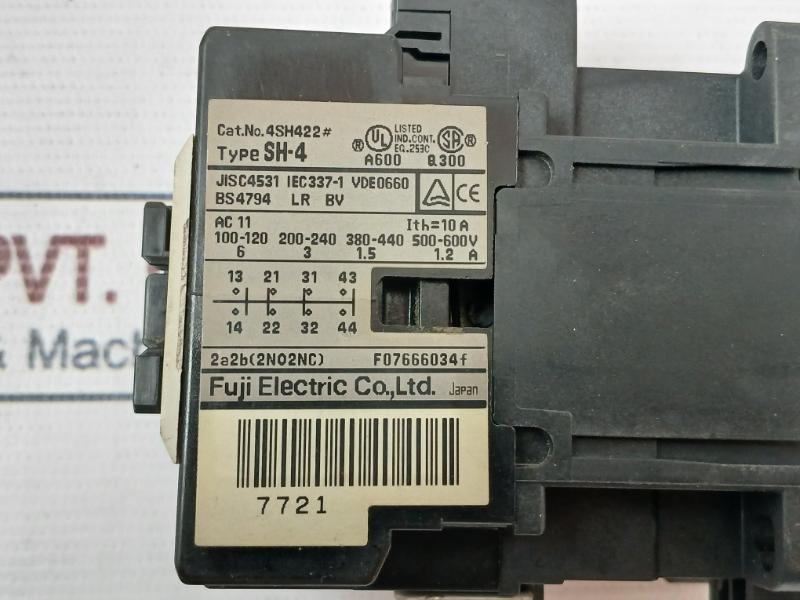 Fuji Electric Sh-4 Auxiliary Contactor A600 Q300 Iec 337-1 10A Vde 0660