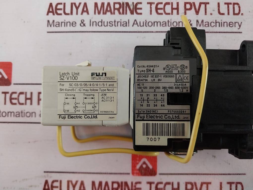 Fuji Electric Sh-4/V Contact Auxiliary Relay A600 Q300 Ac Dc 100-110V Iec 337-1