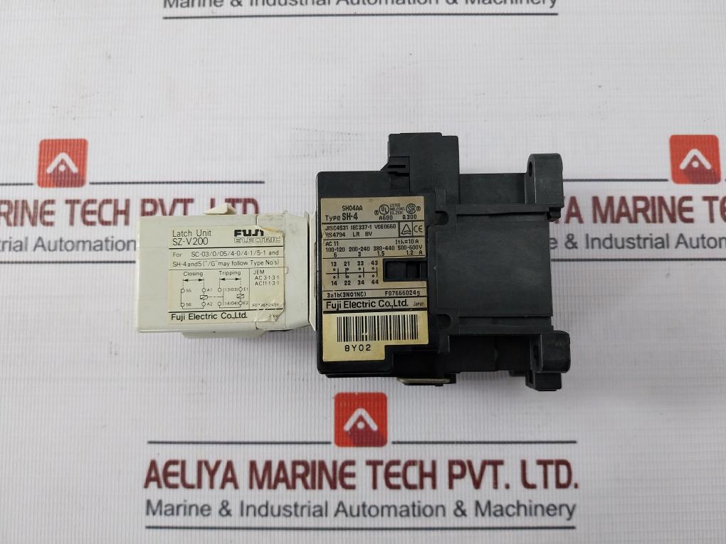 Fuji Electric Sh-4/V Contact Auxiliary Relay Latch Unit Sz-v200 200-220V 10A