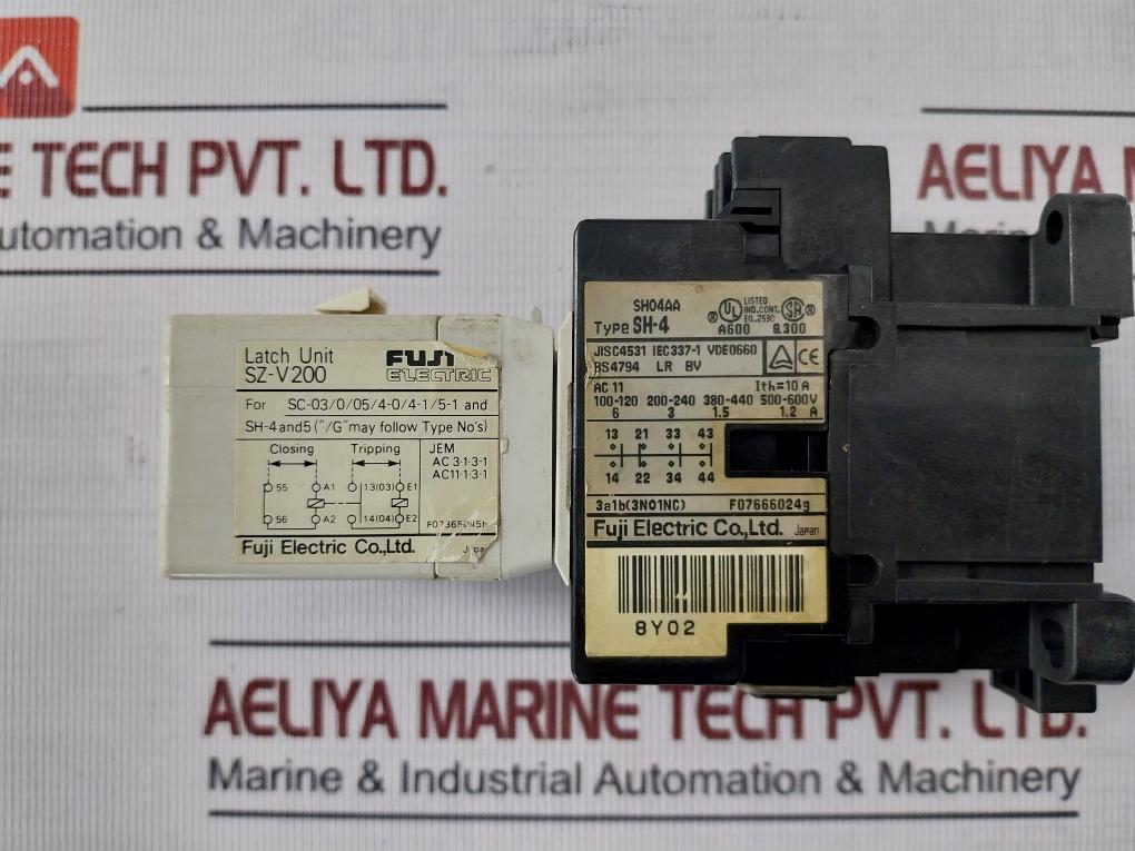 Fuji Electric Sh-4/V Contact Auxiliary Relay Latch Unit Sz-v200 200-220V 10A