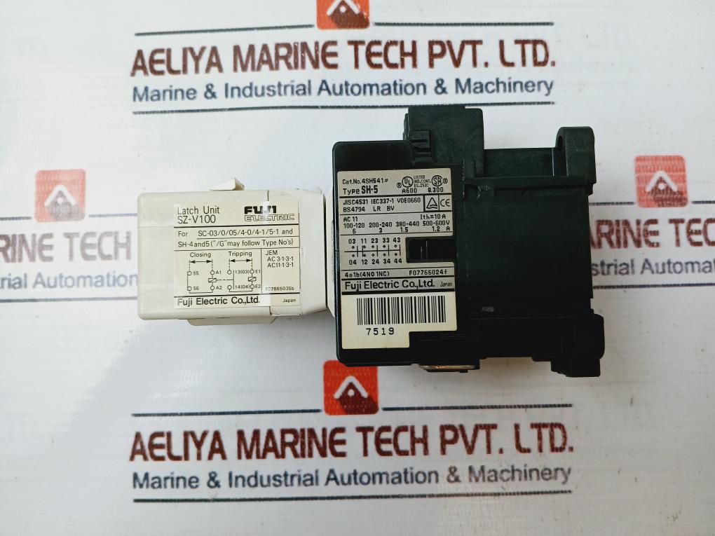 Fuji Electric Sh-5/v Latch Type Magnetic Contactor With Auxiliary Relay Sz-v100