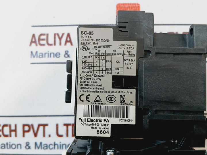Fuji Electric Sw-05 [13] Magnetic Switch With Tr-0N/Tr-on Thermal Overload Relay