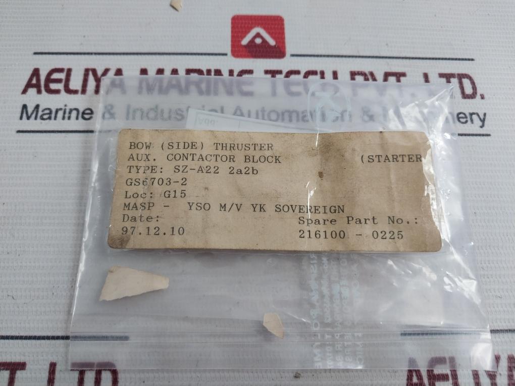 Fuji Electric Sz-a22 Auxiliary Contact Block 100-120V 6A 216100-0225