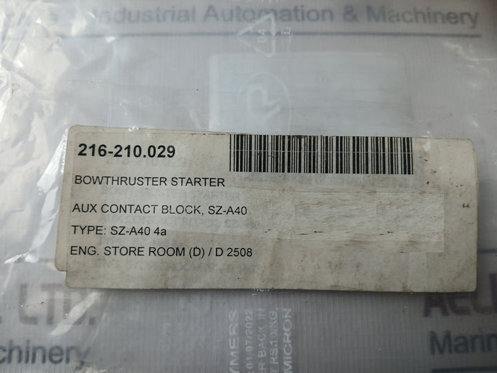 Fuji Electric Sz-a40 Auxiliary Contact Block 27-2, 4A 10A, Jis C 4531