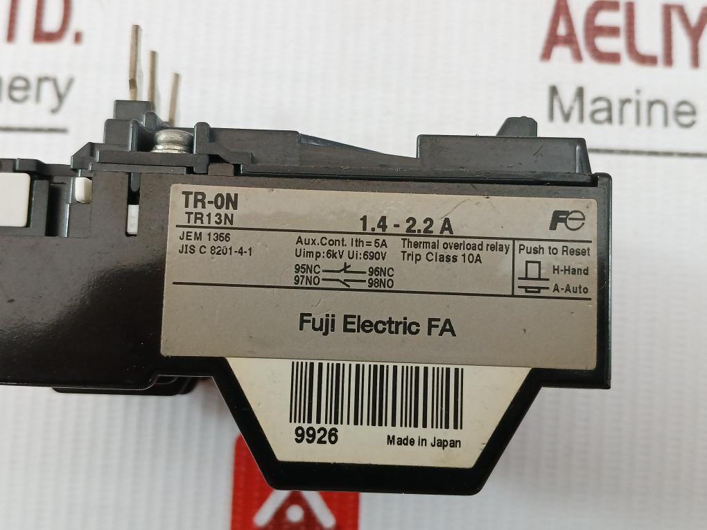 Fuji Electric Thermal Overload Relay 690V/5A Tr-0N