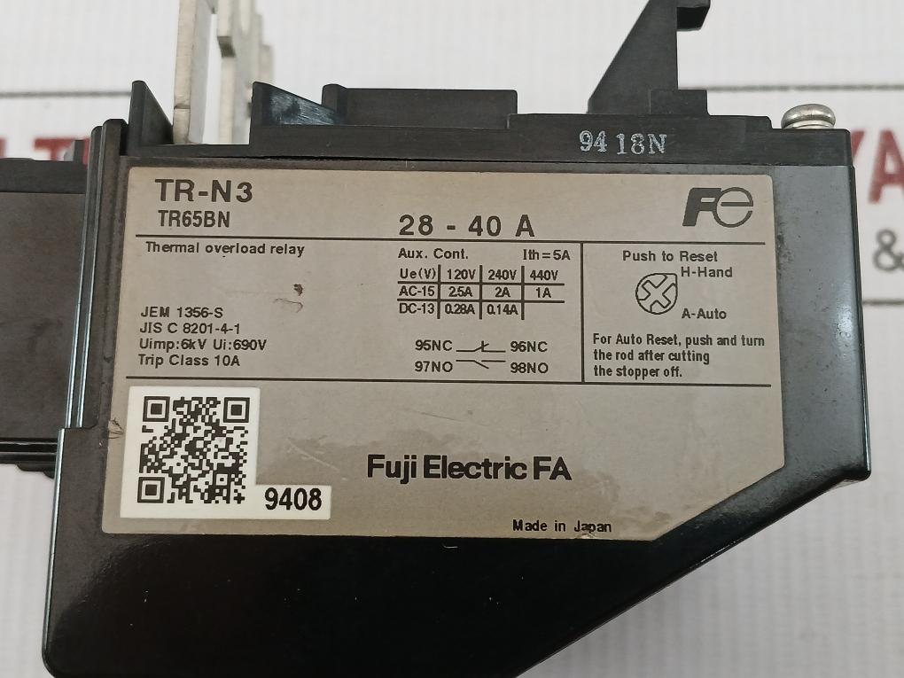 Fuji Electric Thermal Overload Relay 690V/5A Tr-n3