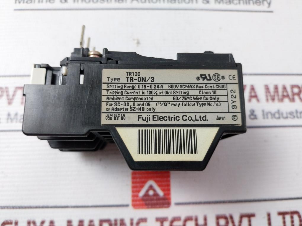 Fuji Electric Tr-0N/3 Thermal Overload Relay Tr13D